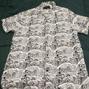 PacSun Black and White Casual Button Down Shirt